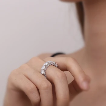 De lux Argint 925 Plină Eternitate SONA Simulare Nunta de Diamant de sex Feminin Inel Rafinat de Logodna Bijuterii Cadou