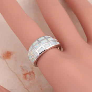 De lux brand de Bijuterii de argint placate cu Ștampilată Alb Opal Inele de nunta Opal bijuterii pentru Femei, statele UNITE ale americii SZ #6#7#8#9#10 OR738