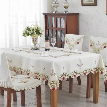 De lux brodate masă masă masă masă acoperire pânză flori de nunta trandafir rosu floare scaun de acoperire cafea, masă 1018