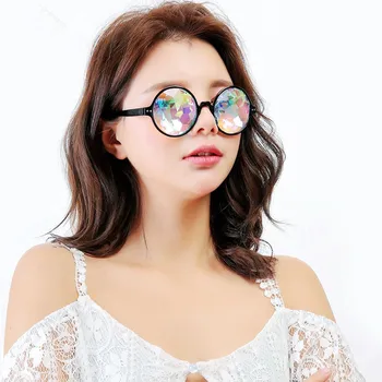 De lux de epocă Rotund Caleidoscop ochelari de Soare Barbati Femei Designer de Ochelari Caleidoscop lentile de Ochelari oculos de sol zonnebril dames