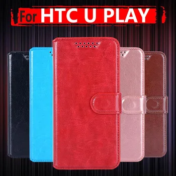 De lux din Piele de Caz Pentru HTC U Juca Caz de 5.2 inch Flip Cover Pentru HTC UPlay de Afaceri Carte de Telefon de Caz Cu Stand Suport Card