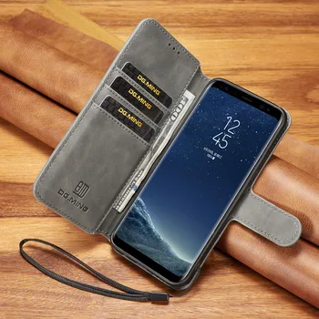De lux din piele Original Cazuri de Telefon Pentru Fundas Samsung Galaxy S8 S8 Plus caz Coque Pentru Galaxy S8Plus Flip Magnetic Portofel Acoperi