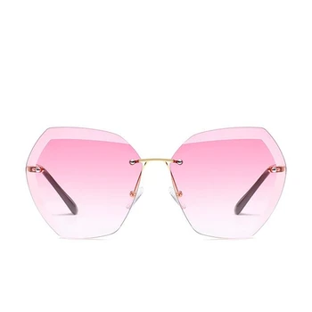 De lux fără ramă de ochelari de Soare pentru Femei Brand Designer de Vară Supradimensionat Vintage Shades Ochelari de Soare Pentru Femei sex Feminin de ochelari de soare UV400