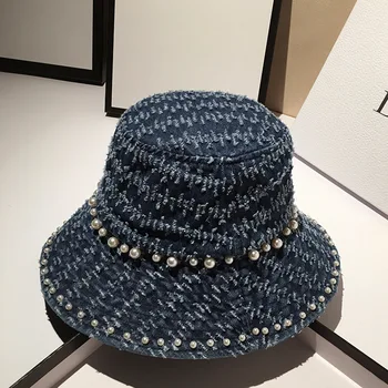 De lux Nou Stil Grațios Perla Pescar Pălărie de sex Feminin Casual de Vara All-meci Palarie de Soare Cool Moda Pălării de Iarnă pentru Femei