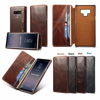 De lux Reale din Piele portofel caz carduri titularul cazuri Pentru Samsung Galaxy Note9 S9+ S9 PLUS S10 S10plus mobil capacul sac