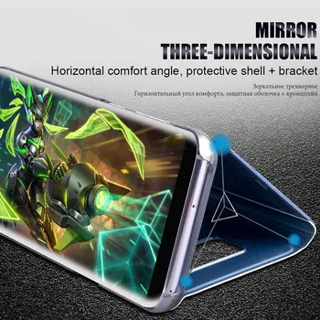 De lux Smart Mirror PU Caz Telefon din Piele Pentru Samsung Galaxy S7 Edge suport Flip Cover Pentru Samsung S7 Egde Cazuri de Protecție