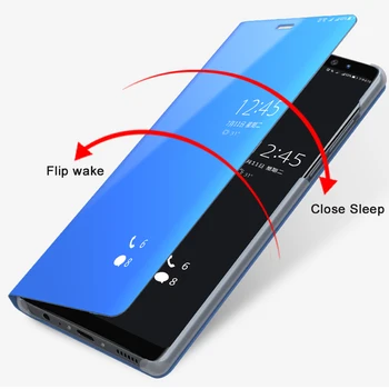 De lux Smart Mirror PU Caz Telefon din Piele Pentru Samsung Galaxy S7 Edge suport Flip Cover Pentru Samsung S7 Egde Cazuri de Protecție