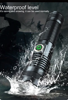 De mare Putere XHP50 LED Lanterna Tactice USB Reîncărcabilă Lanterna Cu 5 Moduri de rezistent la apa Lanterna Built-in Baterie Mână de Lumină