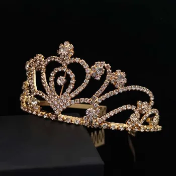 De moda de aur și argint de culoare Stras Coroana Diademe de mireasa caciulita etapă Diademe Coroana accesorii