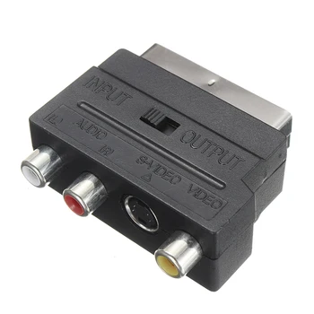 De sex masculin S-video la 3 RCA AV Cablu Audio W/SCART la 3 RCA Phono Adaptor HDMI 1080P-compatibil cu Cabluri RCA Conector Accesorii