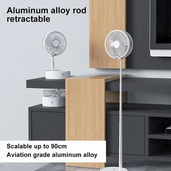De uz casnic Fan Reglare pe Înălțime Aliaj de Aluminiu Tija Retractabil Compactă Ventilator de Masă pentru Depozitare Ușoară Umidificare lumina de Noapte