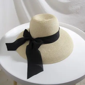 De Vară 2020 femei Funda Mare Pălărie de Soare Hepburn Stil de Design de Epocă laterale Largi Pălărie de Paie de Culoare Solidă Anti-UV Holiday Beach Hat