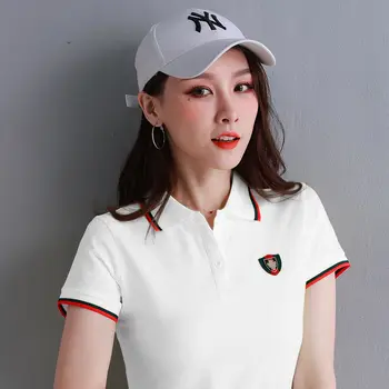 De Vară 2020 Femei Golf Tricouri Polo Tricou cu Mânecă Scurtă pentru Femei Camasi Casual 95% Bumbac Broderie Logo-ul de Moda de sex Feminin Topuri
