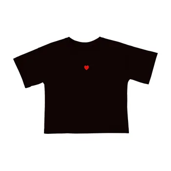De Vară 2020 Fete tricou Drăguț Broderie Iubitor Model de tricou pentru Baieti cu Maneci Scurte Tee Copii Topuri QZ067