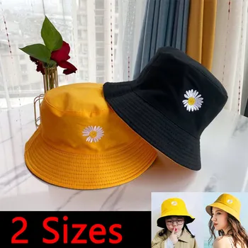 De Vară 2020 Margarete Găleată Pălărie de Moda pentru Femei Panama Pălărie de Bumbac Plajă, Pălării de Soare Reversibile Bob chapeau Femme Florale Pălărie de Pescar