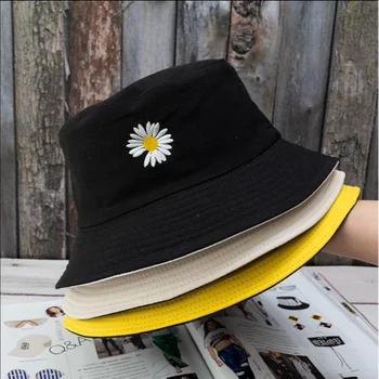 De Vară 2020 Margarete Găleată Pălărie de Moda pentru Femei Panama Pălărie de Bumbac Plajă, Pălării de Soare Reversibile Bob chapeau Femme Florale Pălărie de Pescar
