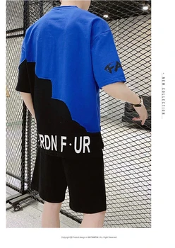 De Vară 2020 Nouă Bărbați cu mânecă Scurtă T-shirt Costum de Sport Tot de Potrivire Stil coreean De Tendință Frumos Casual Cinci puncte pantaloni Scurți