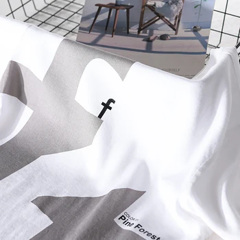 De Vară 2020 tipărite bărbați cu mânecă scurtă t-shirt lenjerie Japoneză stil retro pierde t shirt pentru bărbați la modă alb tricouri de sex masculin