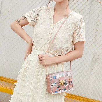 De Vară 2020 Transparent Femei de Saci de Umăr din PVC jeleu geanta Messenger bag tipărite sac banal catarama geanta Bolso transparente