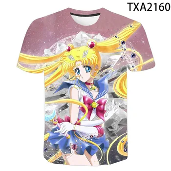 De vară Casual pentru bărbați și femei topuri Sailor Moon 3D imprimate de îmbrăcăminte pentru copii trend vara rece de calitate, cu uscare rapida, T-shirt