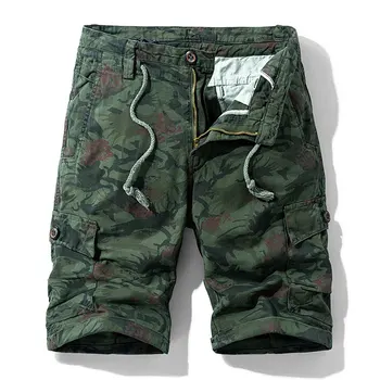De Vară pentru bărbați pantaloni Scurți de Camuflaj Militar Cargo pantaloni Scurți Bărbați Plus Dimensiune Casual Pantaloni de Bumbac de Genunchi Lungime Streetwear pantaloni Scurți Pantaloni