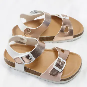 De vară pentru Copii Sandale pentru Fete din Piele PU Metalice, Glitter Princess Ortopedice Pantofi Deget de la picior Deschis Toddler Copii Fata de Sandale Plută
