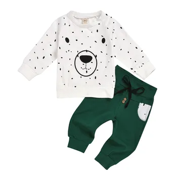 De vară pentru Copii Ursul de Imprimare de Top cu Dungi Pantaloni Costum Copil Băieți Și Fete Sacou Casual T-shirt, Pantaloni Largi Costum 2020#lr2