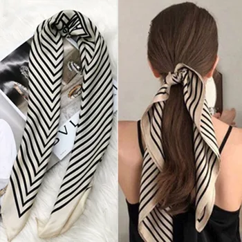 De Vânzare La Cald 2020 Feminin Gât Eșarfă De Mătase Pătrat De Păr Esarfe Fular Cap De Brand Șaluri Și Împachetări Cravată Bandană Hijab Poncho