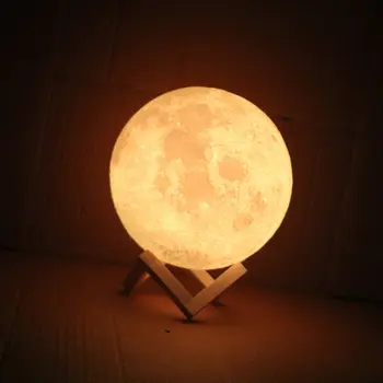 De Vânzare la cald 3D de Imprimare USB Reîncărcabilă Luna Lampa de Control Tactil cu Lumina de Noapte pentru Decor Acasă de Ziua de nastere Cadou de Crăciun Picătură de Transport maritim de Vânzare