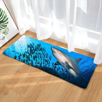De Vânzare la cald 3D Imprimate Animale Ocean de Rechini Covoraș Anti-alunecare Mat Ușă de Absorbție a Apei Bucătărie Covor Lung în aer liber de Dimensiuni Covorase