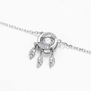De vânzare la cald Argint 925 Dreamcatcher formă de Lanț Colier Pandantiv pentru Femei Bijuterii de Argint Sterlină