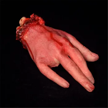 De Vânzare La Cald Deget Rupt Mana Picior De Sânge Glumă Groază De Jucării HalloweenDecor Retezat Mâna Însângerată Noutate Mort Rupt Mâna Gadget-Uri