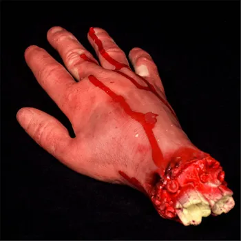 De Vânzare La Cald Deget Rupt Mana Picior De Sânge Glumă Groază De Jucării HalloweenDecor Retezat Mâna Însângerată Noutate Mort Rupt Mâna Gadget-Uri