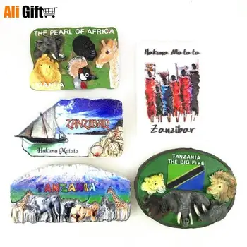 De Vânzare La Cald Frigider African Tanzania, Zanzibar Ugandez Rășină Magnet Nou Turistice Turismul De Peisaj Magnet De Frigider Accesorii