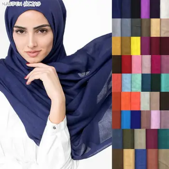 De vânzare la cald maxi eșarfă simplu solid de moda hijab împachetări foulard viscoză bumbac șaluri moi islamice femeile musulmane eșarfe hijabs