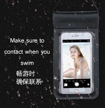 De vânzare la cald PU telefon mobil caz impermeabil transparent tpu ecran tactil rezistent la apa caz de piscină în aer liber, scufundări telefon mobil