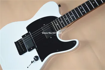 De Vânzare la cald tele chitara plat alb CA semnătura chitara blocare butoane rosewood fingerboard de înaltă calitate, Fabrica direct
