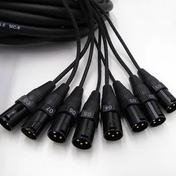 De înaltă calitate 8 Canal 3 Pin XLR Șarpe Cablu cu conector tată să XLR Jack Combo Audio priză Cablul de șarpe cablu