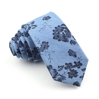 De înaltă Calitate Bărbați Florale Legături Imprimat Bumbac 6.5 cm Cravate Slim Pentru o Nunta Casual, Skinny Gravata Design Nou Cadou