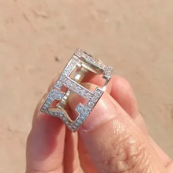 De înaltă Calitate de Alama placat cu Argint Cubic Zirconia GREACĂ Sigma Gamma Rho Fratie Deget Inel