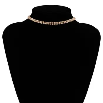 De Înaltă Calitate De Cristal Stras Cravată Colier Pentru Femei Accesorii De Nunta De Argint De Culoare Lanț Goth Coliere Bijuterii Collier Femme
