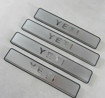De înaltă calitate din oțel inoxidabil, Placă de Uzură/Pragului de Ușă Protector Autocolant de Styling Auto Pentru Skoda Yeti 2013