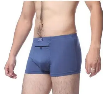 De înaltă calitate modal pentru bărbați lenjerie de corp anti-furt pantaloni scurți buzunar cu fermoar jos pantaloni scurți anti-furt de lenjerie de corp