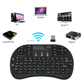 De înaltă Calitate Rii i8+ Mini Tastatura Wireless baterie de litiu de fundal Telecomanda Air Mouse-ul Touchpad-ul Handhe TV BOX Laptopld