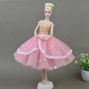 De înaltă Calitate Romantic Roz Papusa Rochie de Seara, Rochie Haine pentru Papusa Barbie Pentru 1/6 BJD Casa Papusa Cadou Accesorii Papusa Jucărie