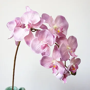 De Înaltă Calitate În Europa Flori Artificiale Singură Sucursală 10 Capete Mari De Flori Phalaenopsis Multicolor Fals Flori Decor