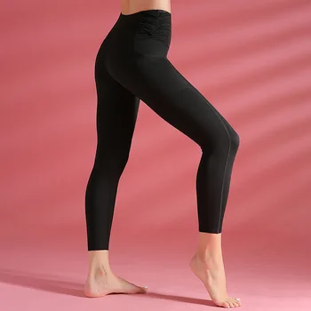 De Înaltă Talie Strans Pantaloni De Yoga Ochiurilor De Plasă Respirabil Împletit Sport Jambiere Ruched Elastic Alb Yoga Jambiere Push-Up Activewear