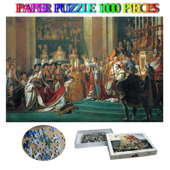 De Încoronare a lui Napoleon Adulti 1000 Piese Puzzle de Hârtie Celebra Pictură în Ulei Puzzle de Învățământ Jucării pentru Adulți Copii Cadouri