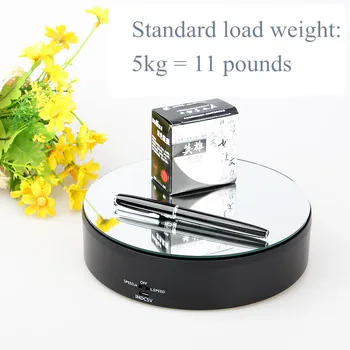 De încărcare de 5kg Oglindă glassTop Rotative, display stand electric placă turnantă de Înaltă calitate ceas bijuterii camera video de fotografiere