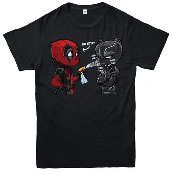 Deadpool tricou Bad Kitty Little Black Panther Top Mens Tee Noutate Harajuku Amuzant tricouri Unisex din Bumbac cu Maneci Scurte Tricou
